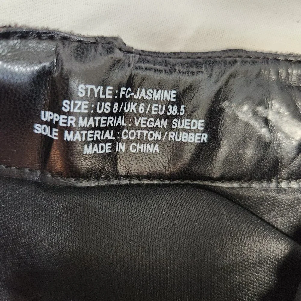 FRENCH CONNECTION Black Jasmine Lug Sole Vegan Side Zip Booties Size 8 LIKE NEW! - Picture 13 of 16